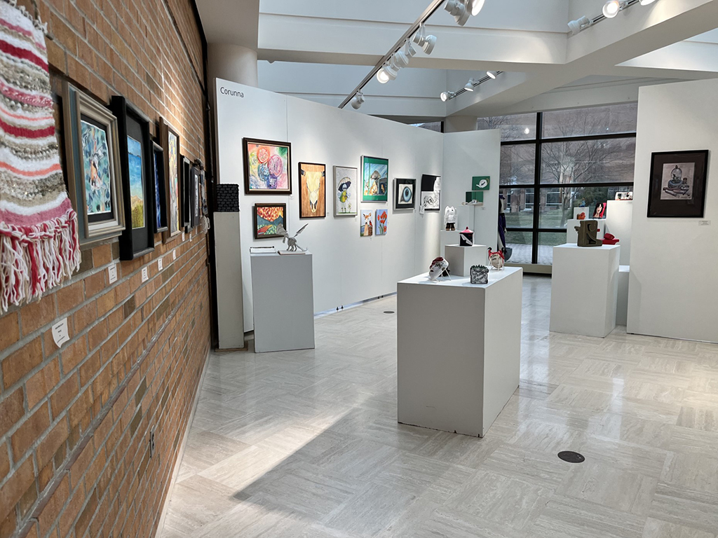 looking south at back of the gallery work of Corunna and Dow highschools